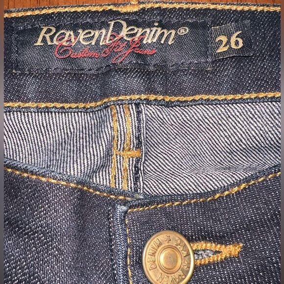 Raven Denim Sadie Bootcut Jeans Women’s 26 Dark Wash Low Rise Y2K Western USA - Picture 5 of 8